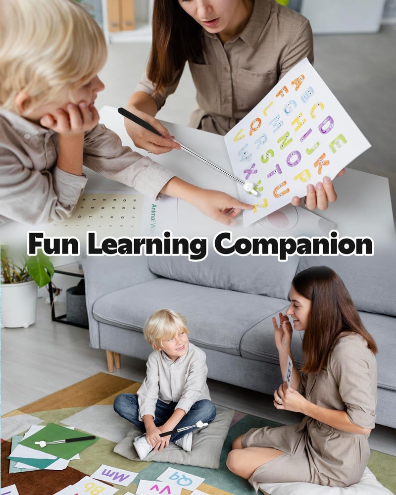 Dumero Retractable Teacher Pointer for Classroom Kids Reading, Extendable Finger Pointer Stick, School Collapsible Telescoping Long Hand Pointing Stick, Classroom Must Have Supplies Essentials, 2 Pack - Image 5